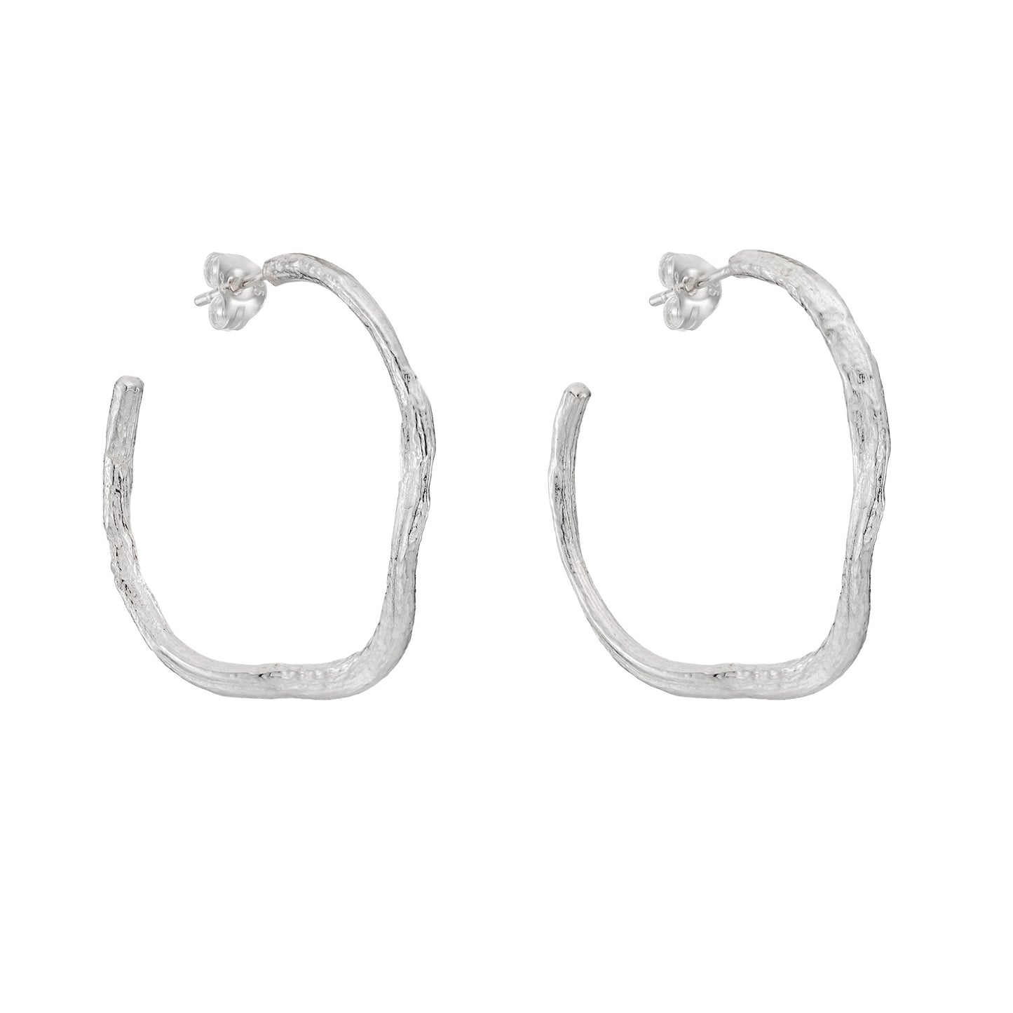 Corkscrew hoops - silver