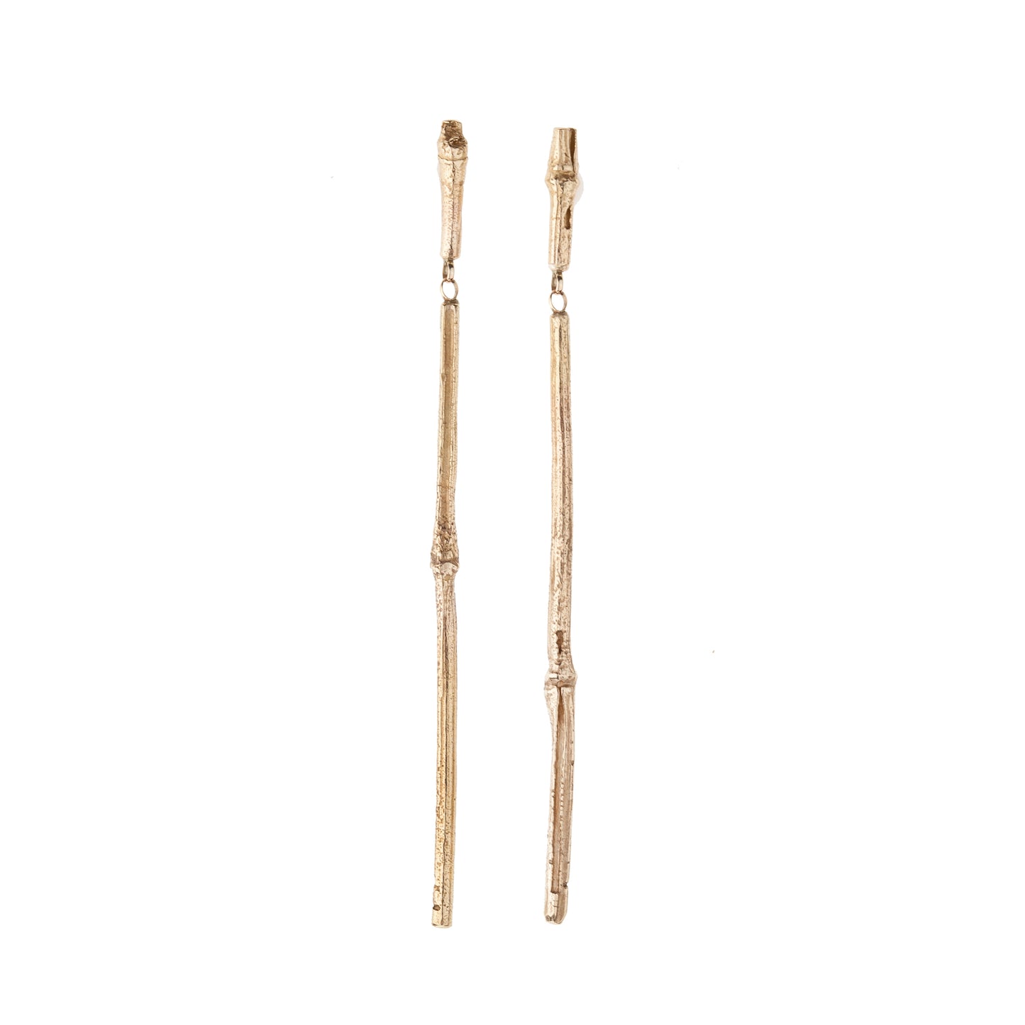 Bamboo Drop Earrings in 9ct Gold