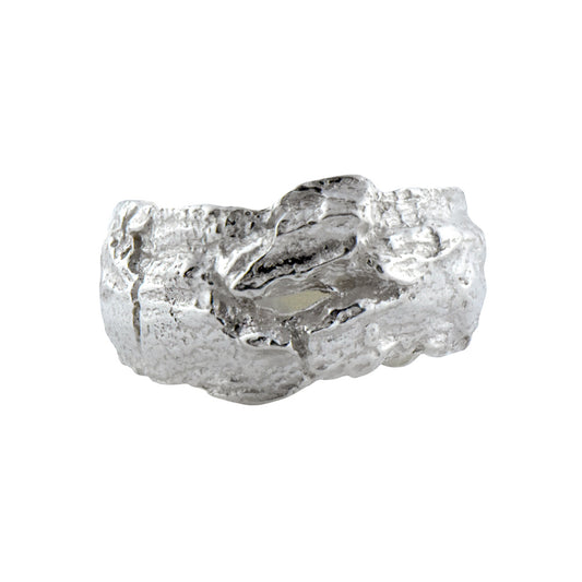 Silver Chunky Oak Ring