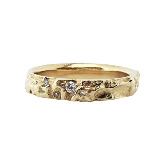 14ct Gold Subtle Scatter English Oak Ring