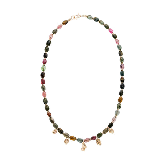 Tourmaline and Golden Nugget Necklace