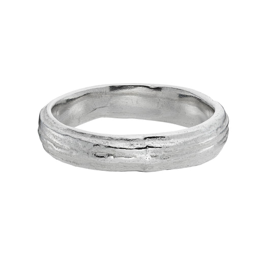Silver D Band English Oak Ring