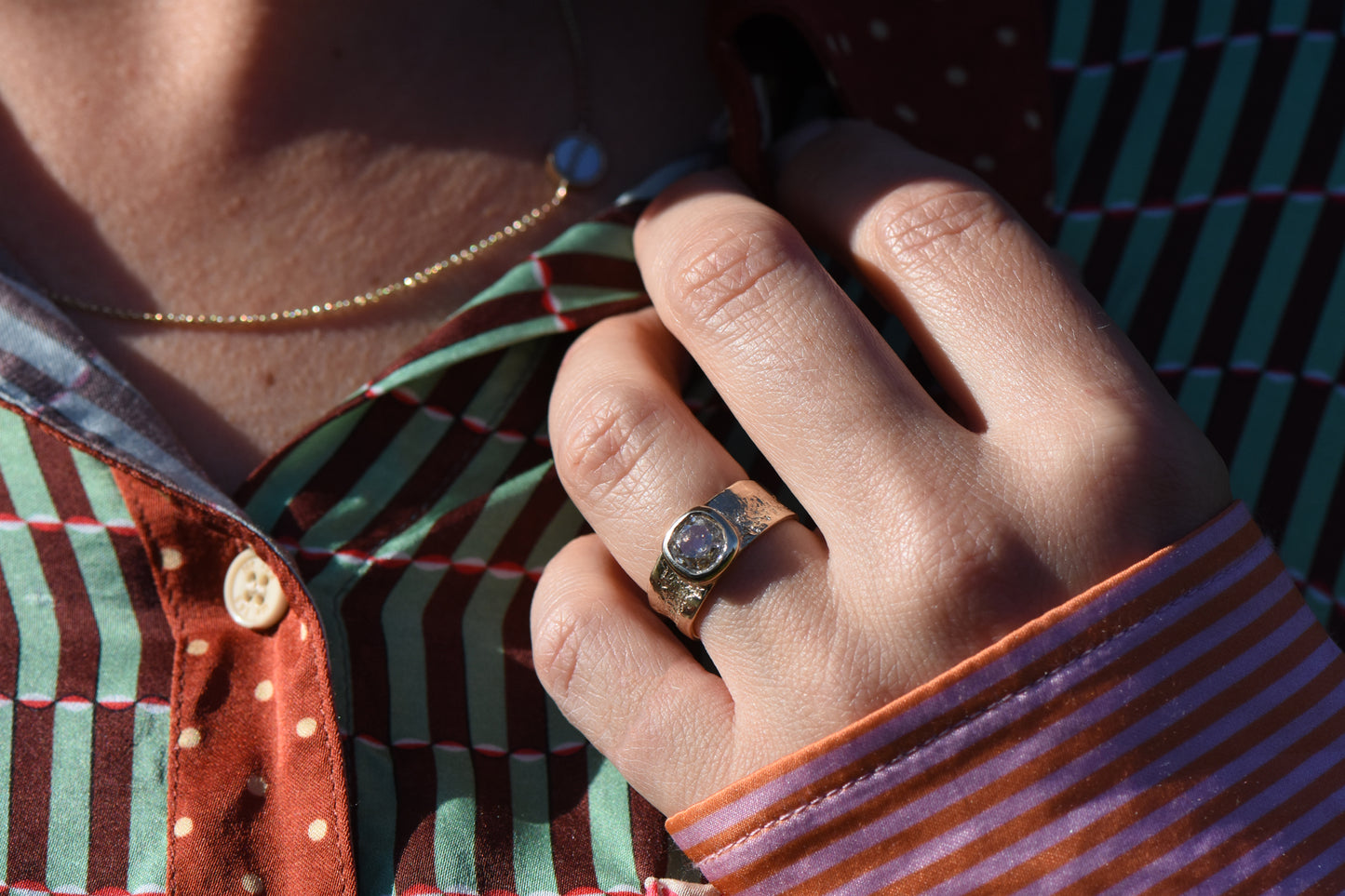 Reverse Oak Diamond Ring