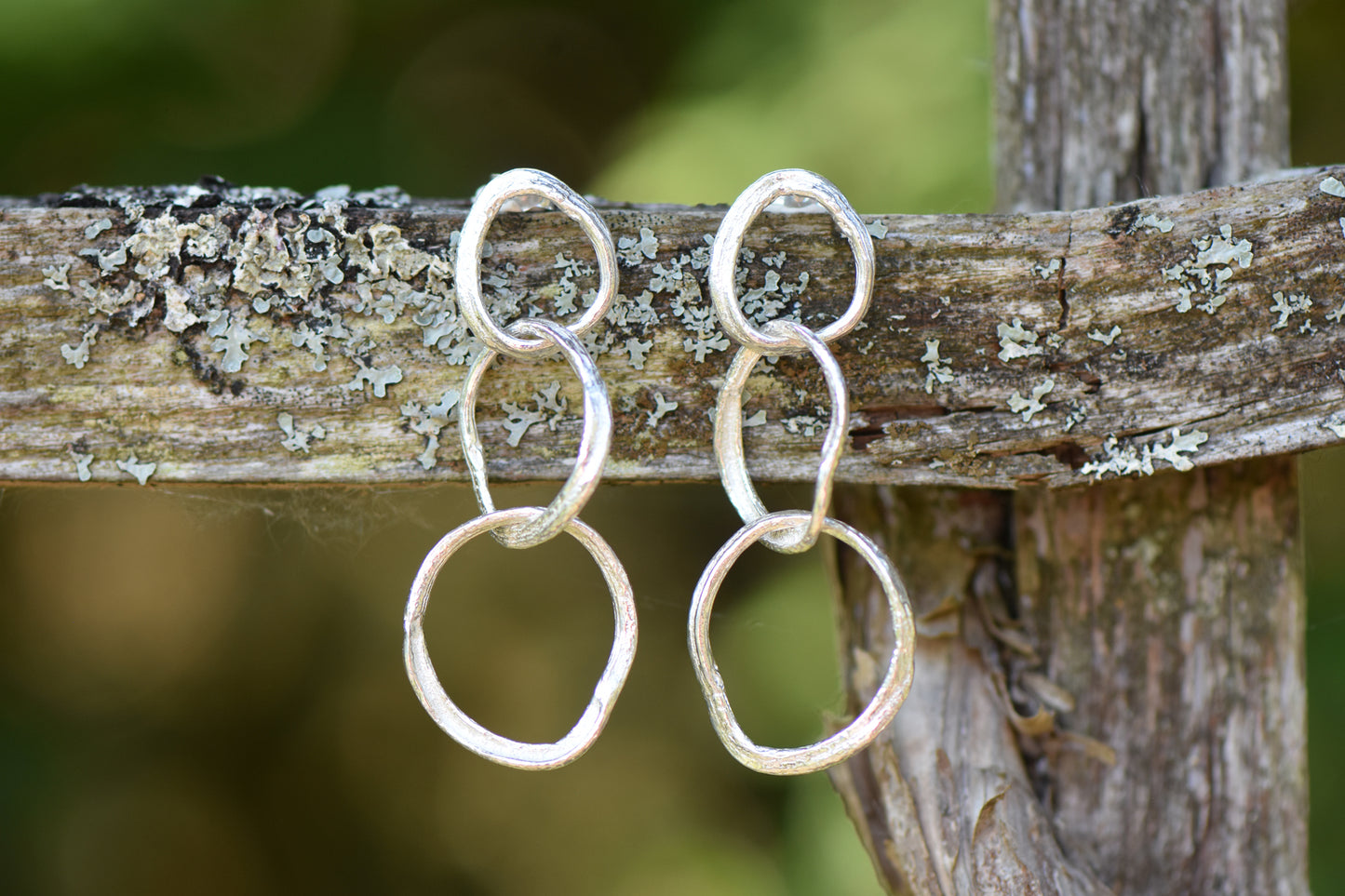 Corkscrew drop earrings - silver
