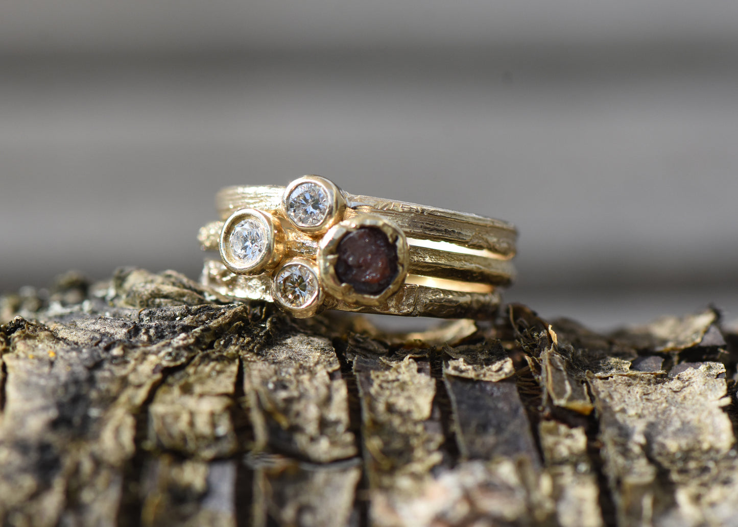 Skinny Hawthorn and Diamond Ring