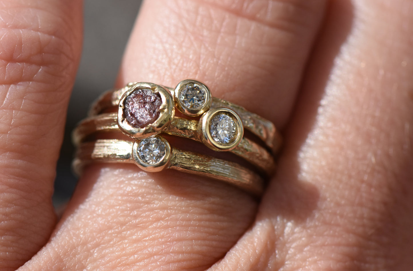 Skinny Hawthorn and Diamond Ring