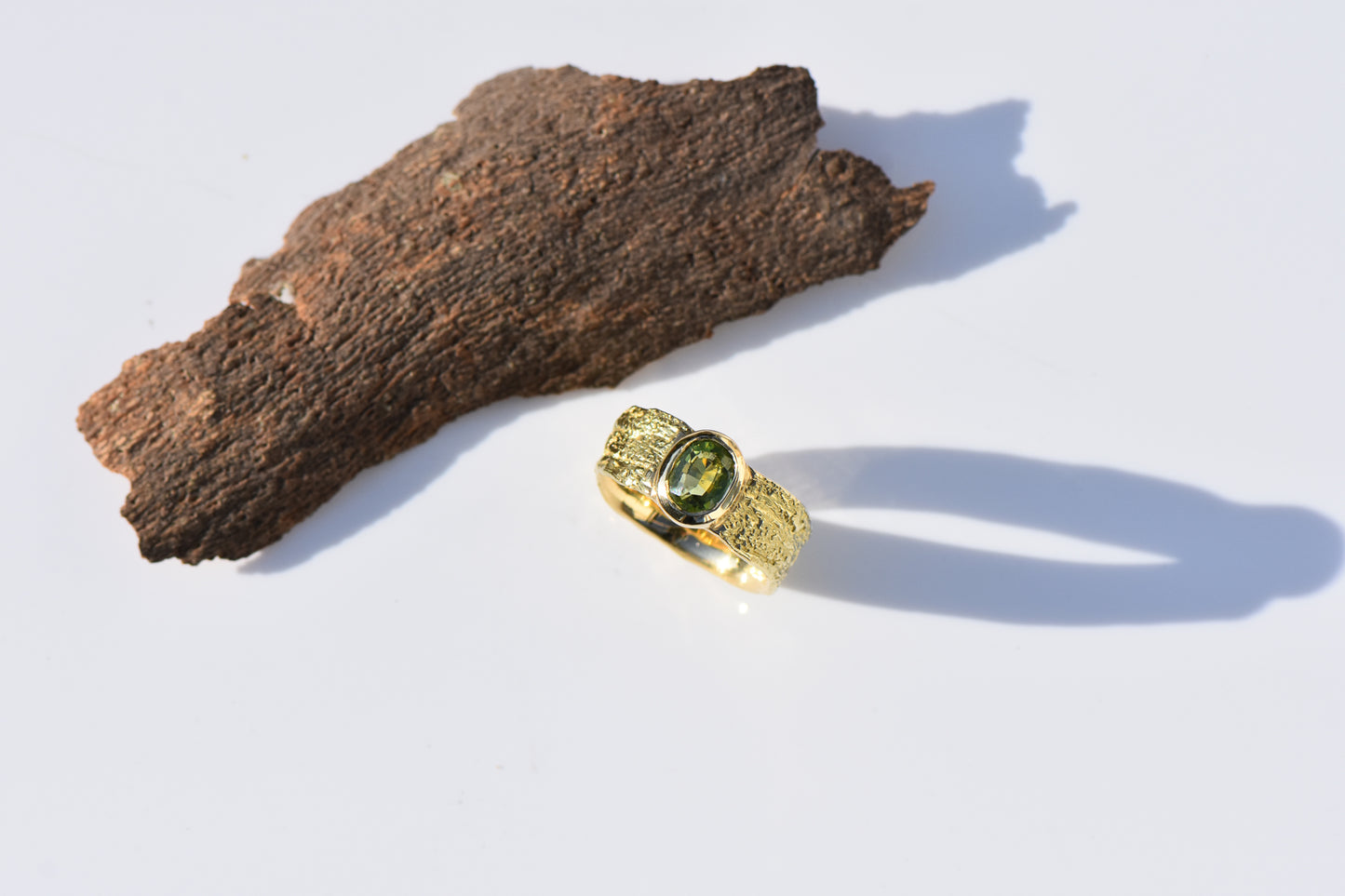 London Plane and Peridot Ring