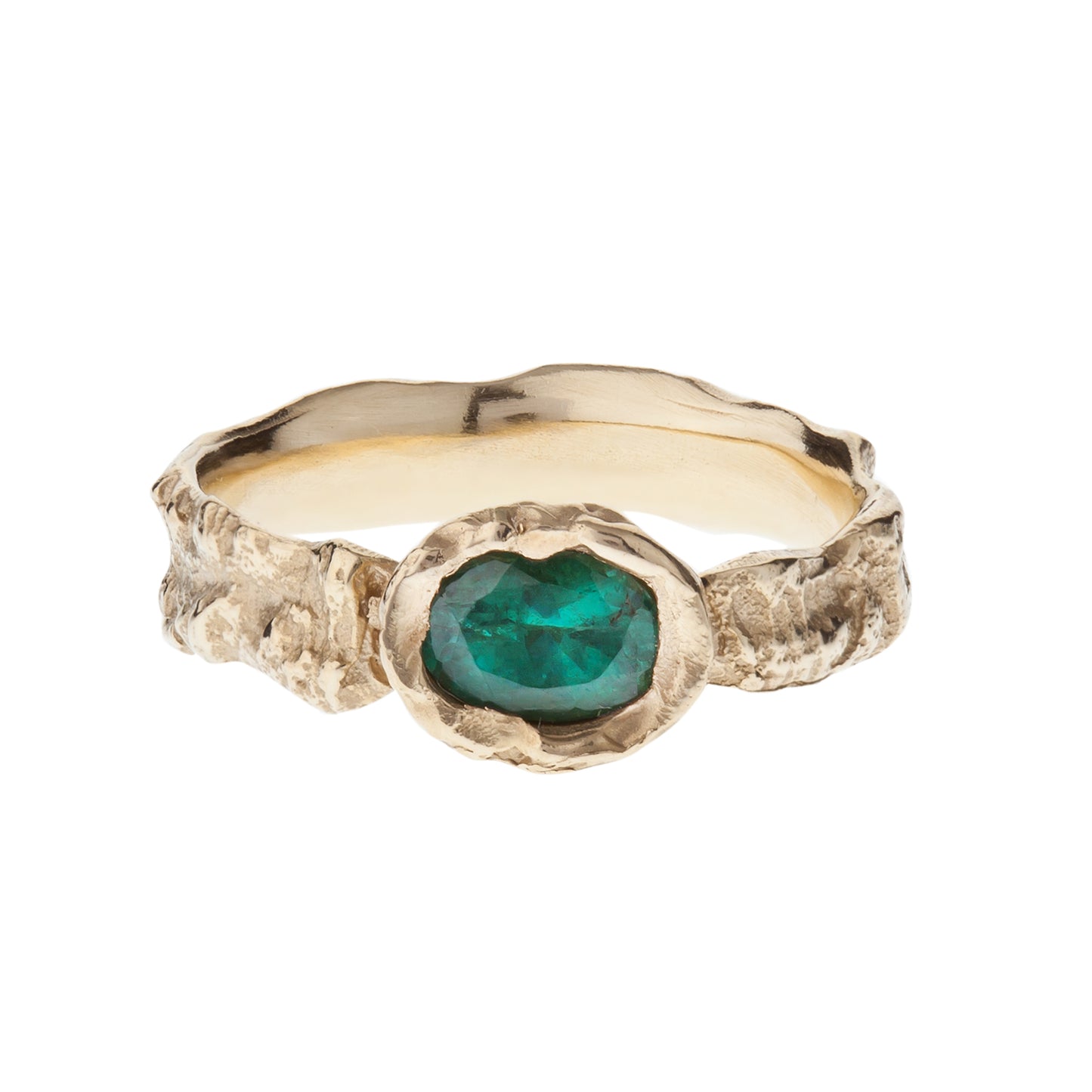 9ct Gold and Green Tourmaline Hawthorn Ring