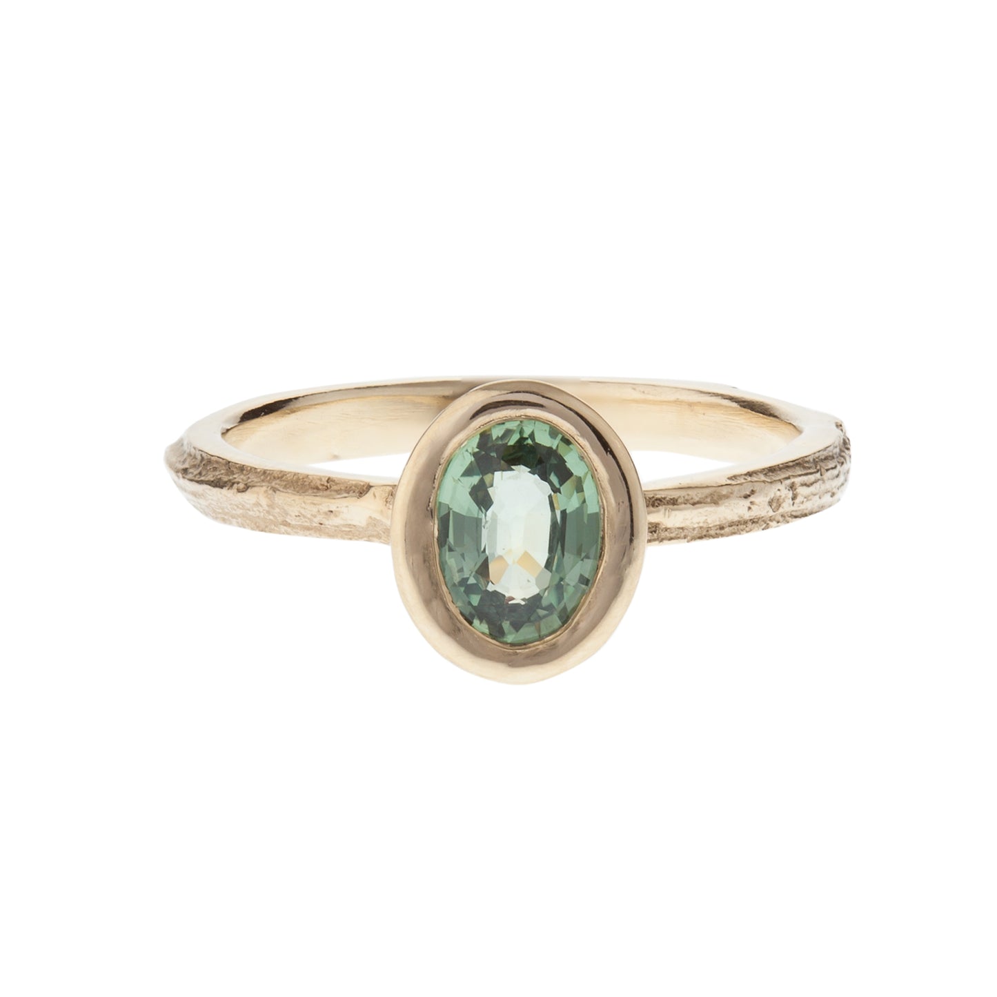 9ct English Oak Ring with Mint Tourmaline