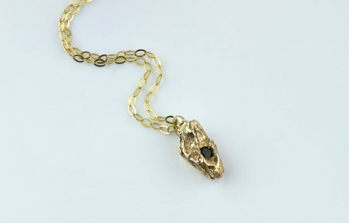 9ct Golden Bark Nugget with Black Diamond