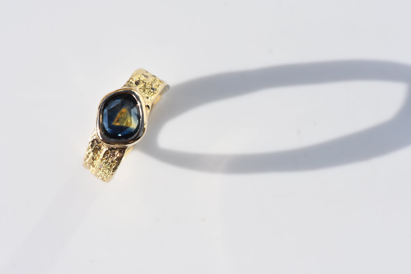 Montana sapphire and diamond ring