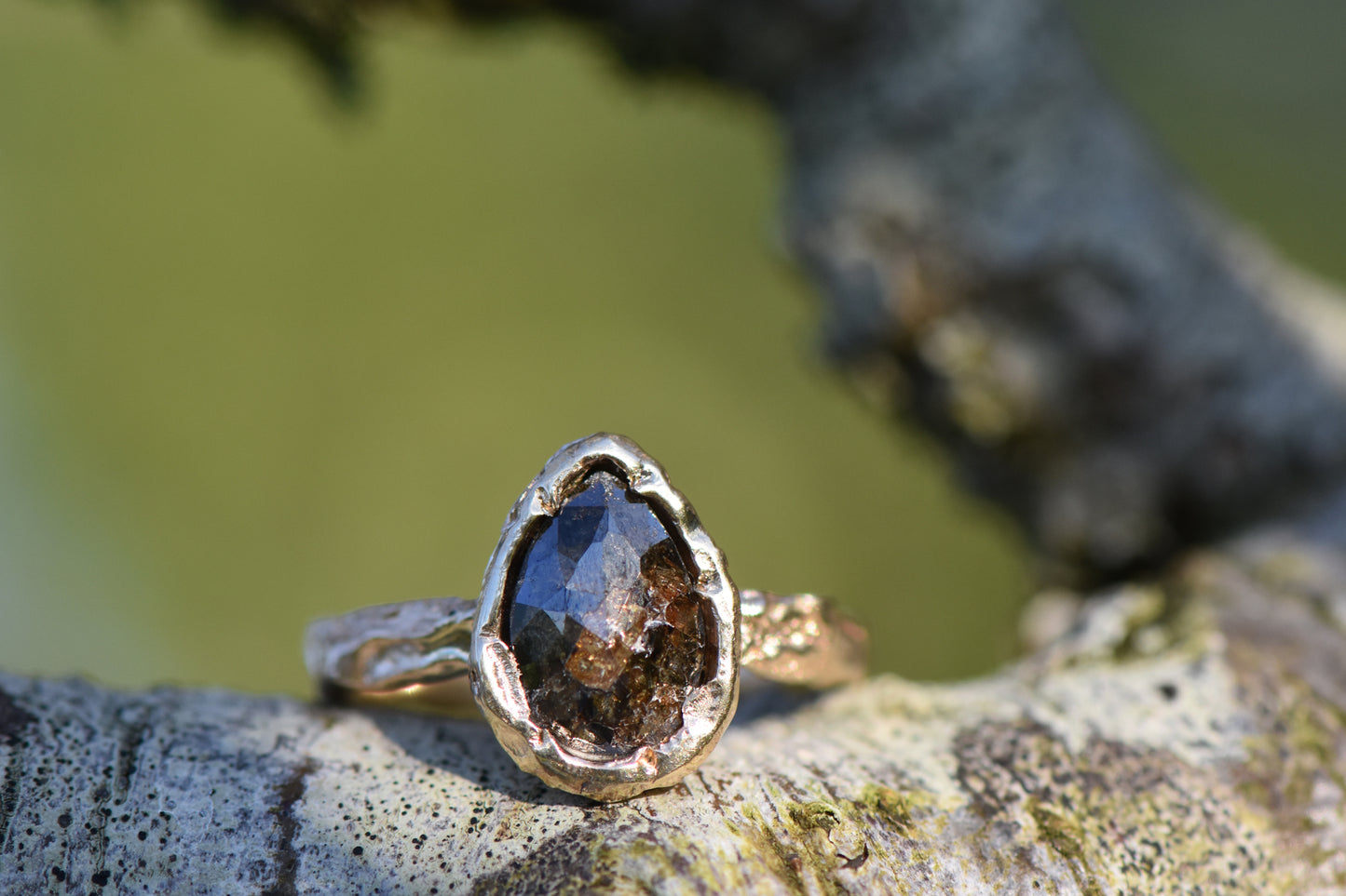 14ct Gold and Rose Cut Brown Diamond