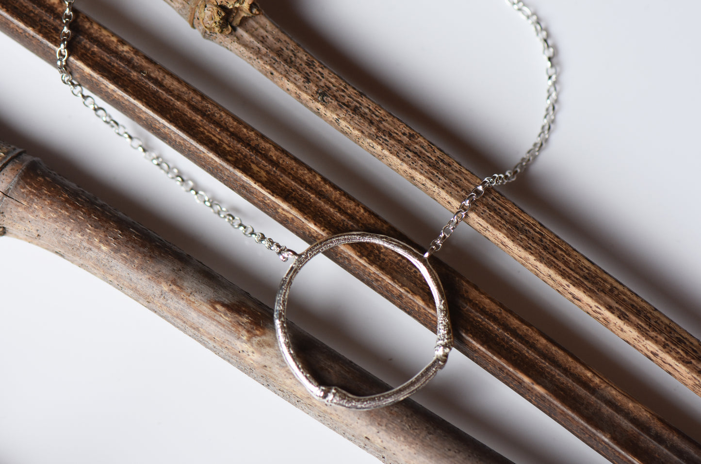 Large Bamboo Hoop Necklace