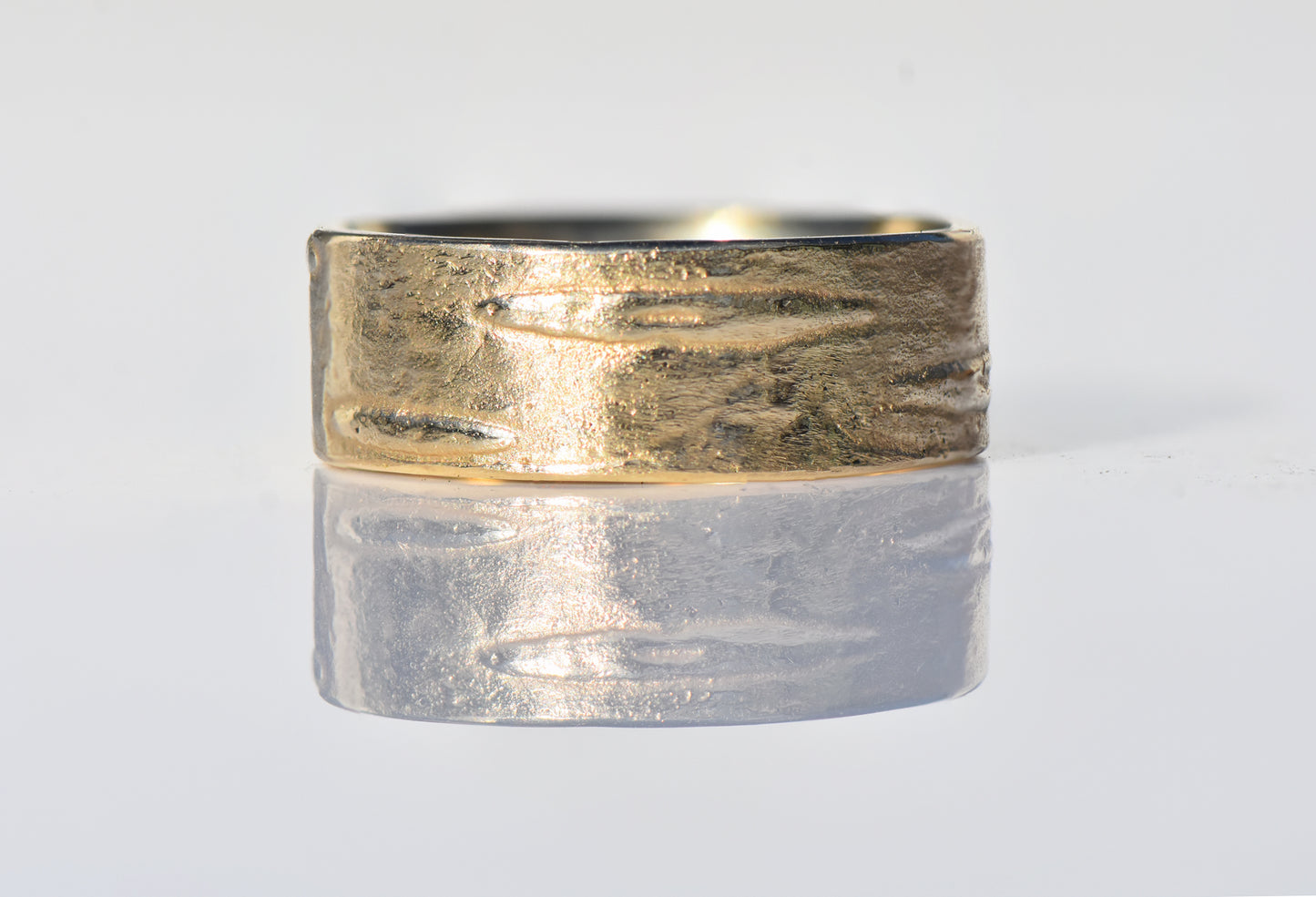9ct Gold Silver Birch Band