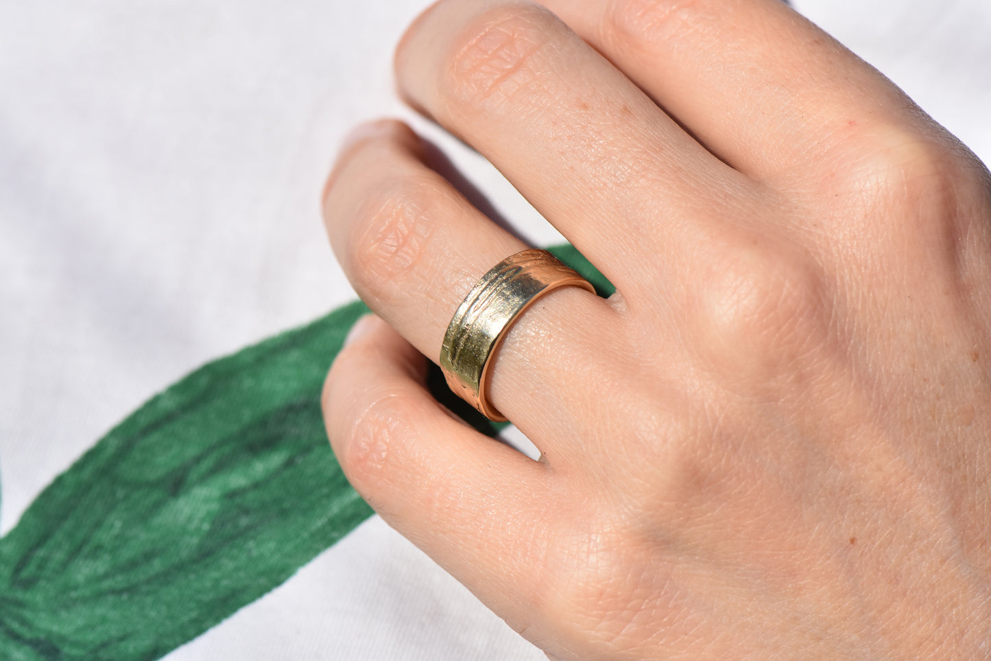 9ct Gold Silver Birch Band