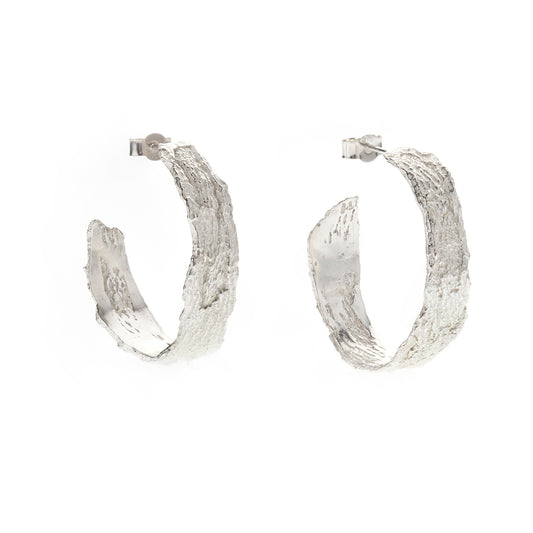 Large Silver London Plane Hoops