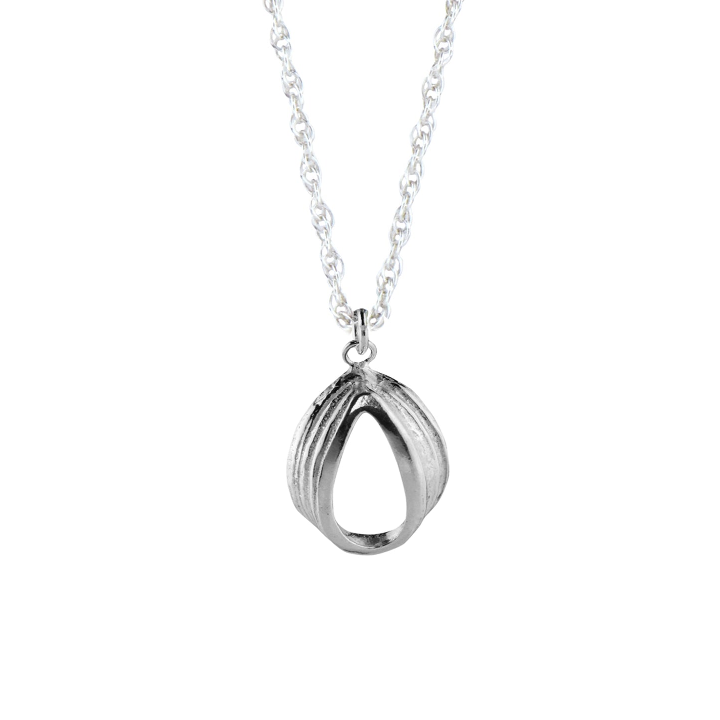 Silver English Oak Pear Pendant