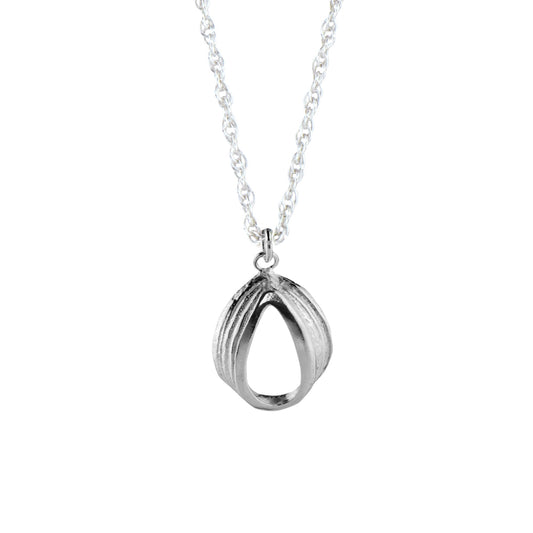 Silver English Oak Pear Pendant