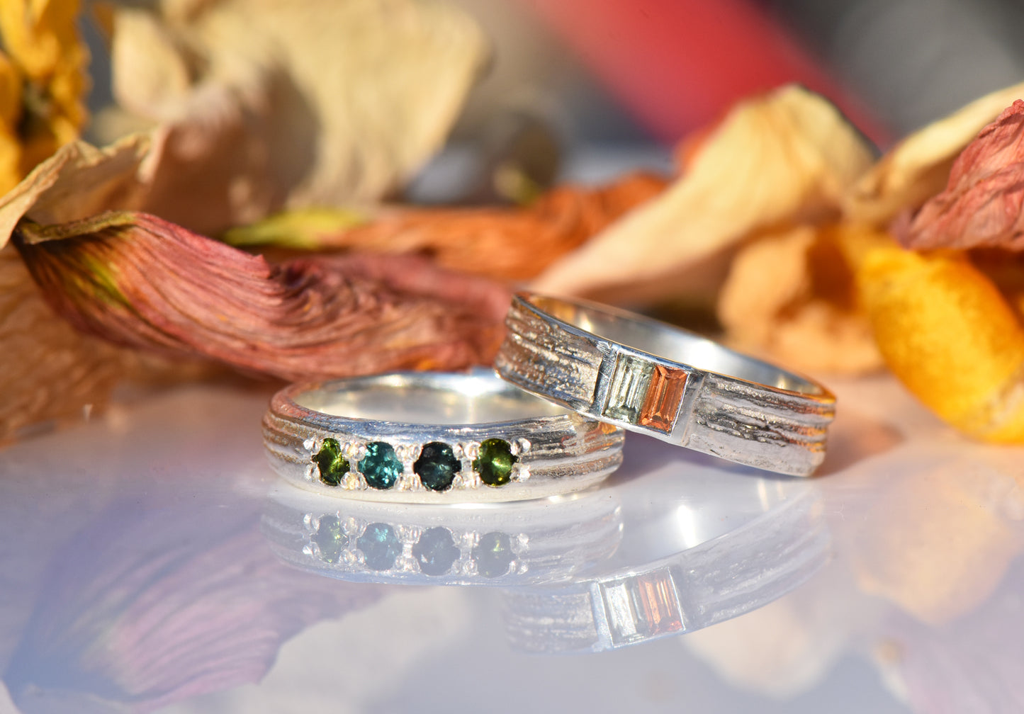 Oak D Band with Tourmalines