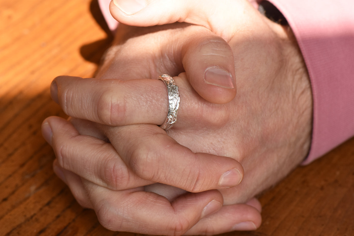 Silver Subtle English Oak Ring