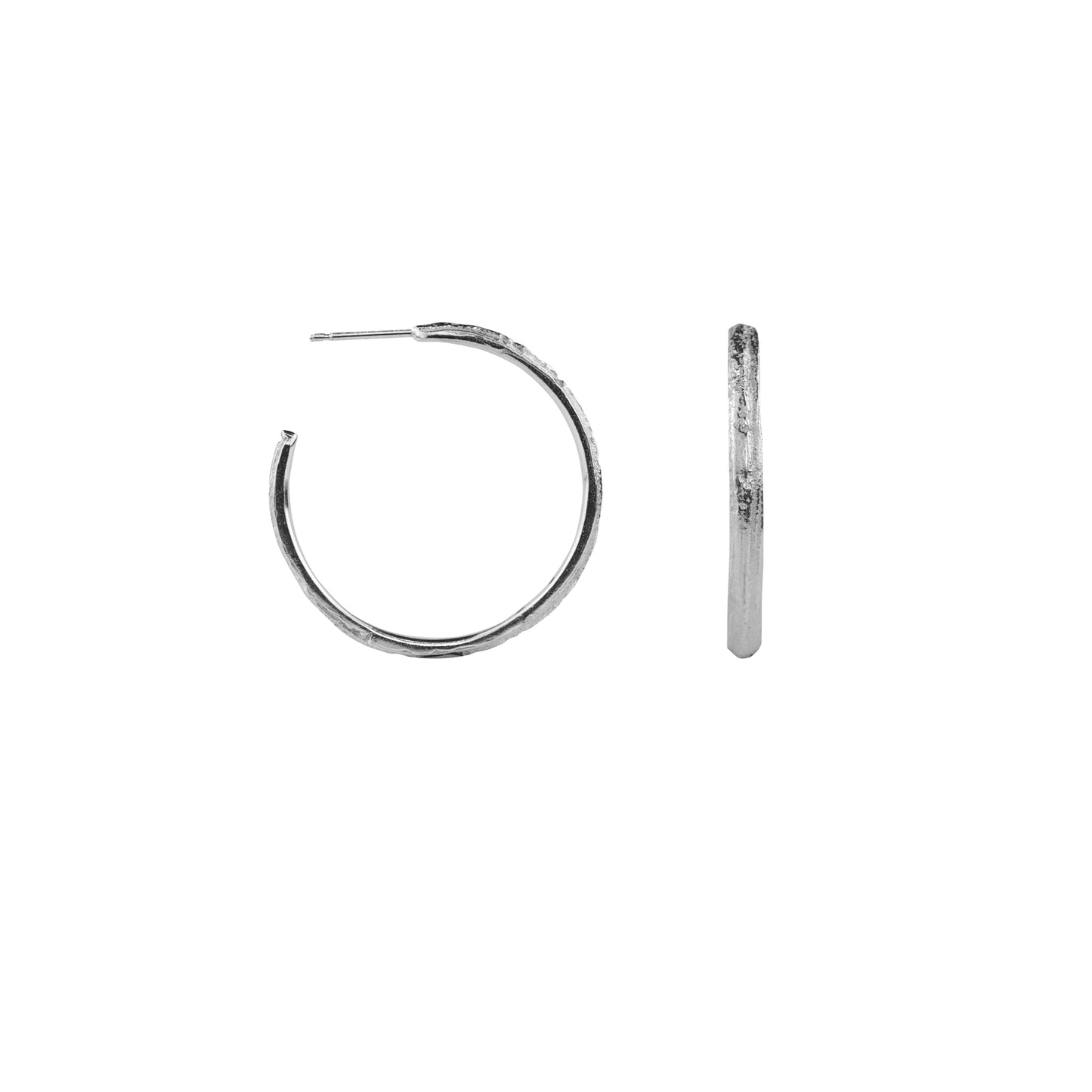 Skinny Lined Oak Hoops