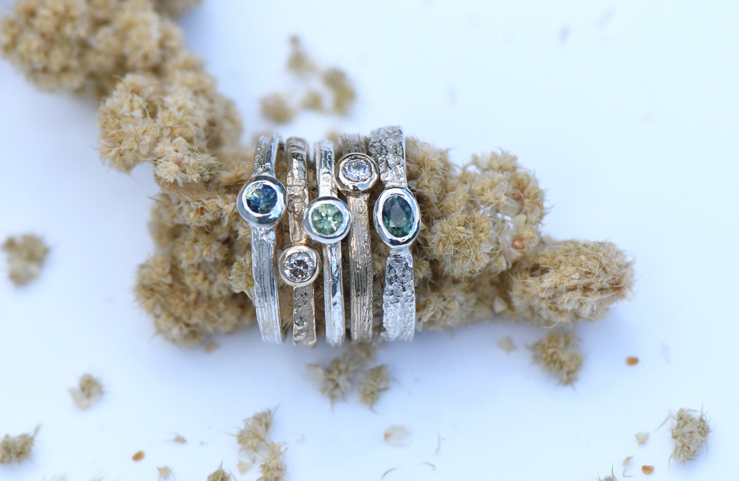 Corkscrew Willow and Montana Sapphire