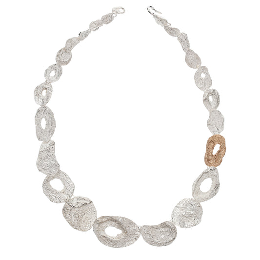 Silver and Gold One Of A Kind London Plane Statement Necklace