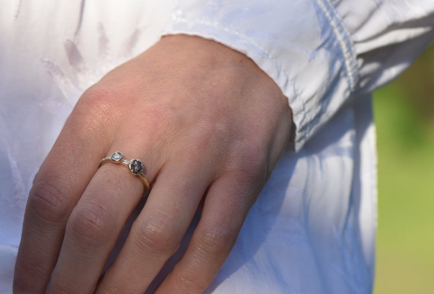 OOAK Toi et Moi ring in 9ct Gold