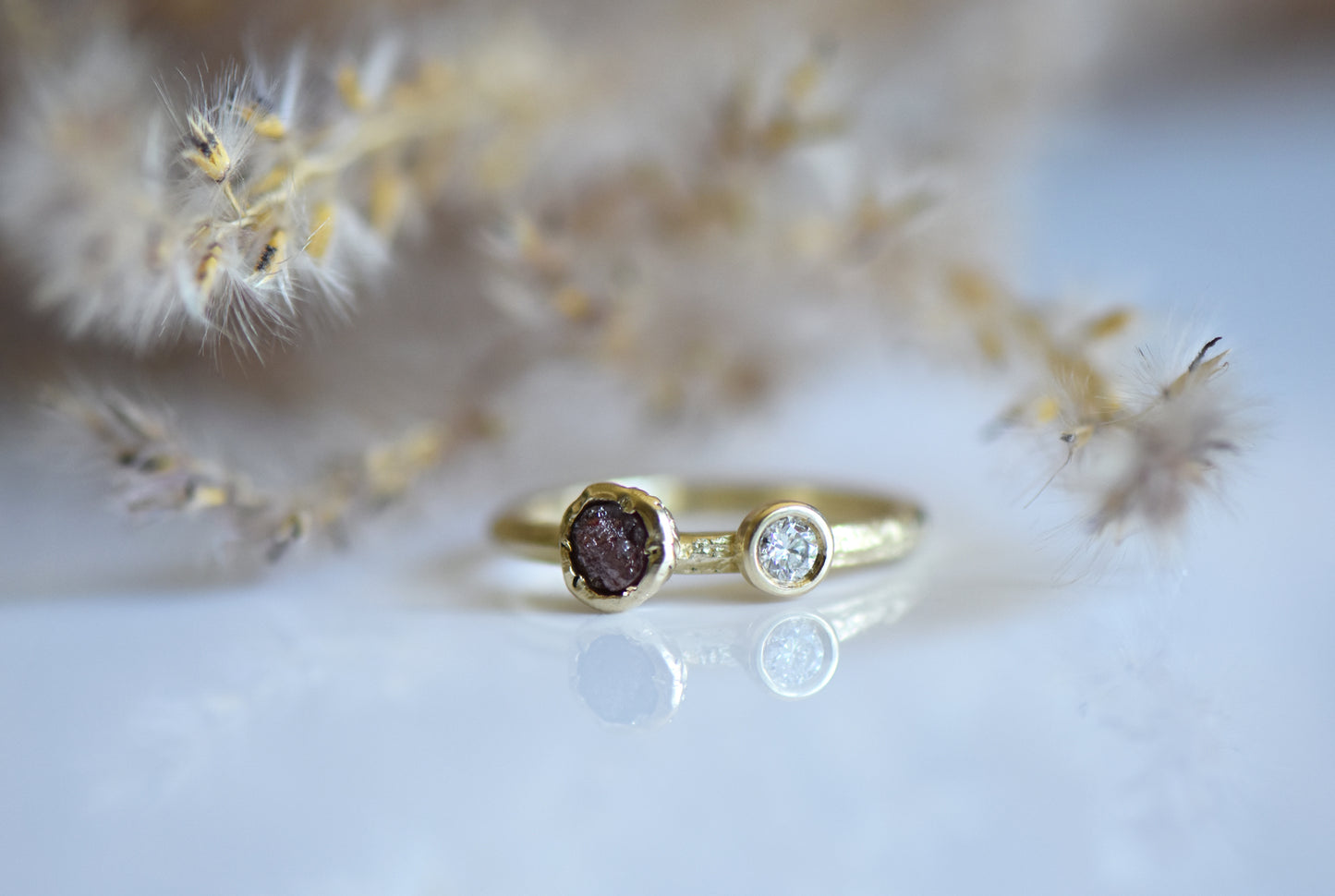 OOAK Toi et Moi ring in 9ct Gold