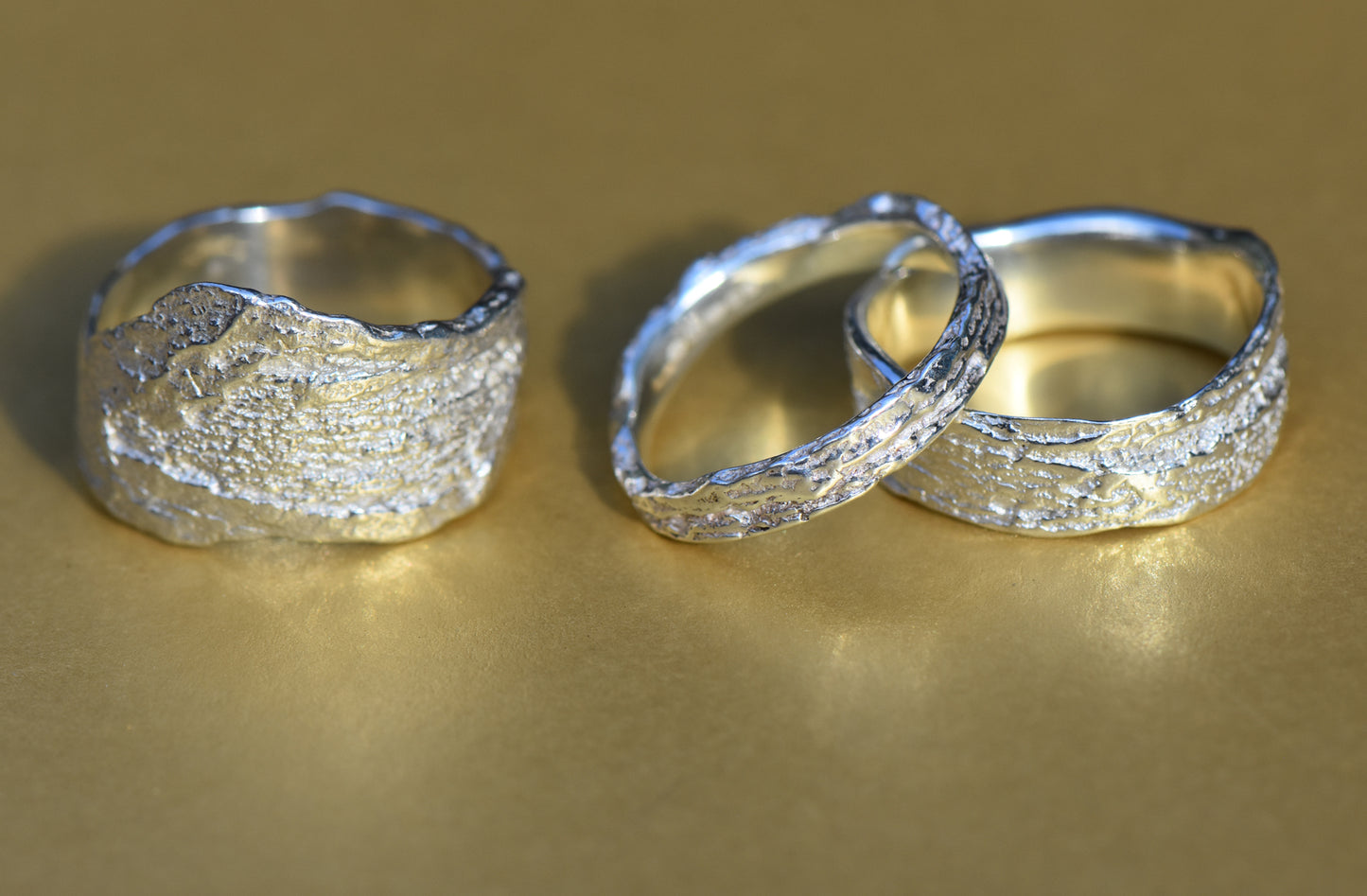 Wide London Plane Ring in Silver