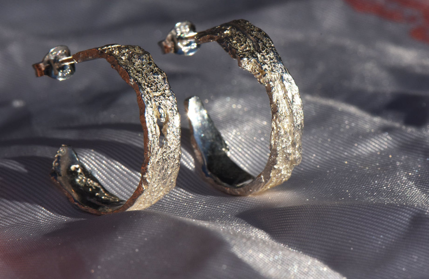 Medium Silver London Plane Hoops