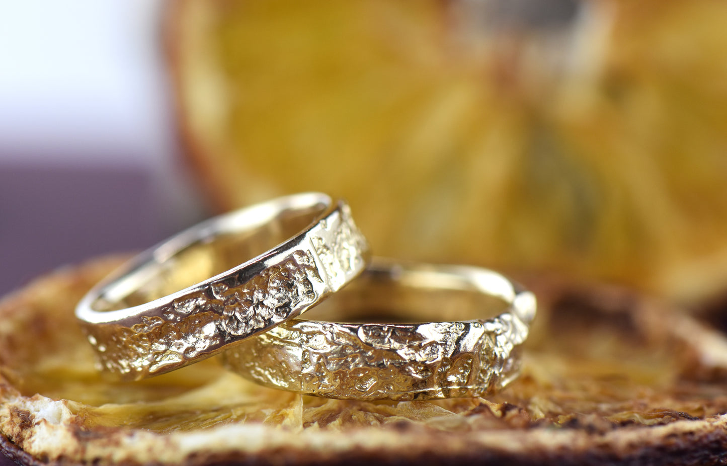 14ct Gold Subtle English Oak Band