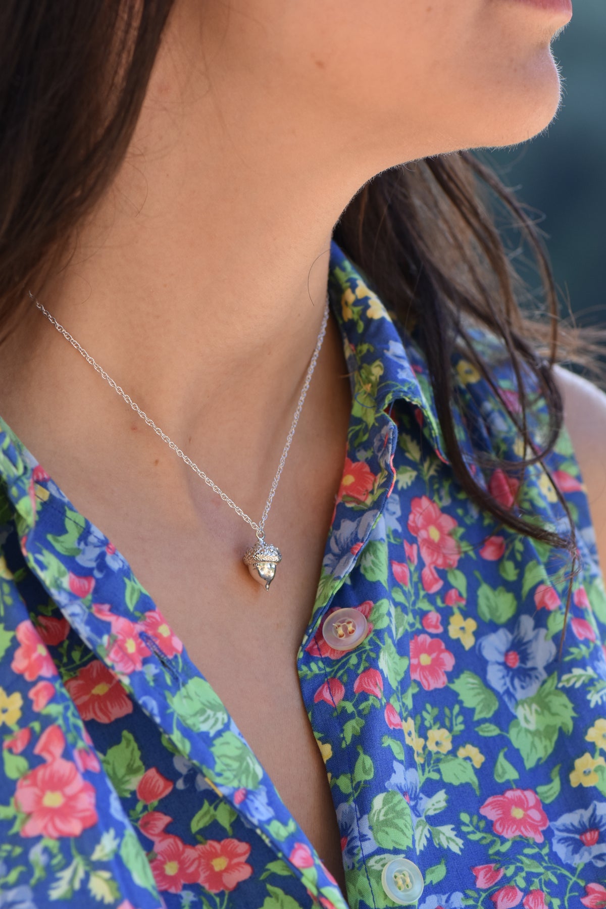 Silver Acorn Necklace