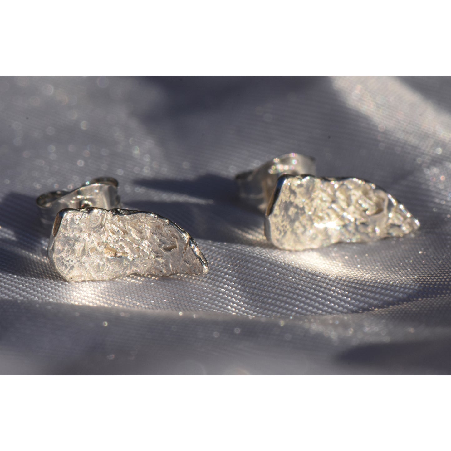 London Plane wisp studs - silver