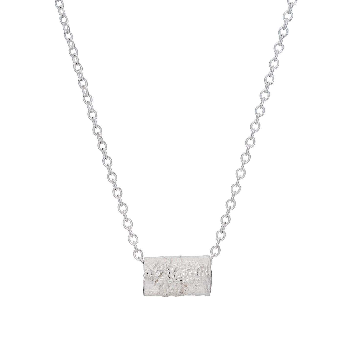 Beech tube necklace - silver