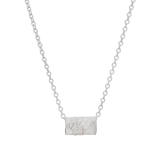 Beech tube necklace - silver