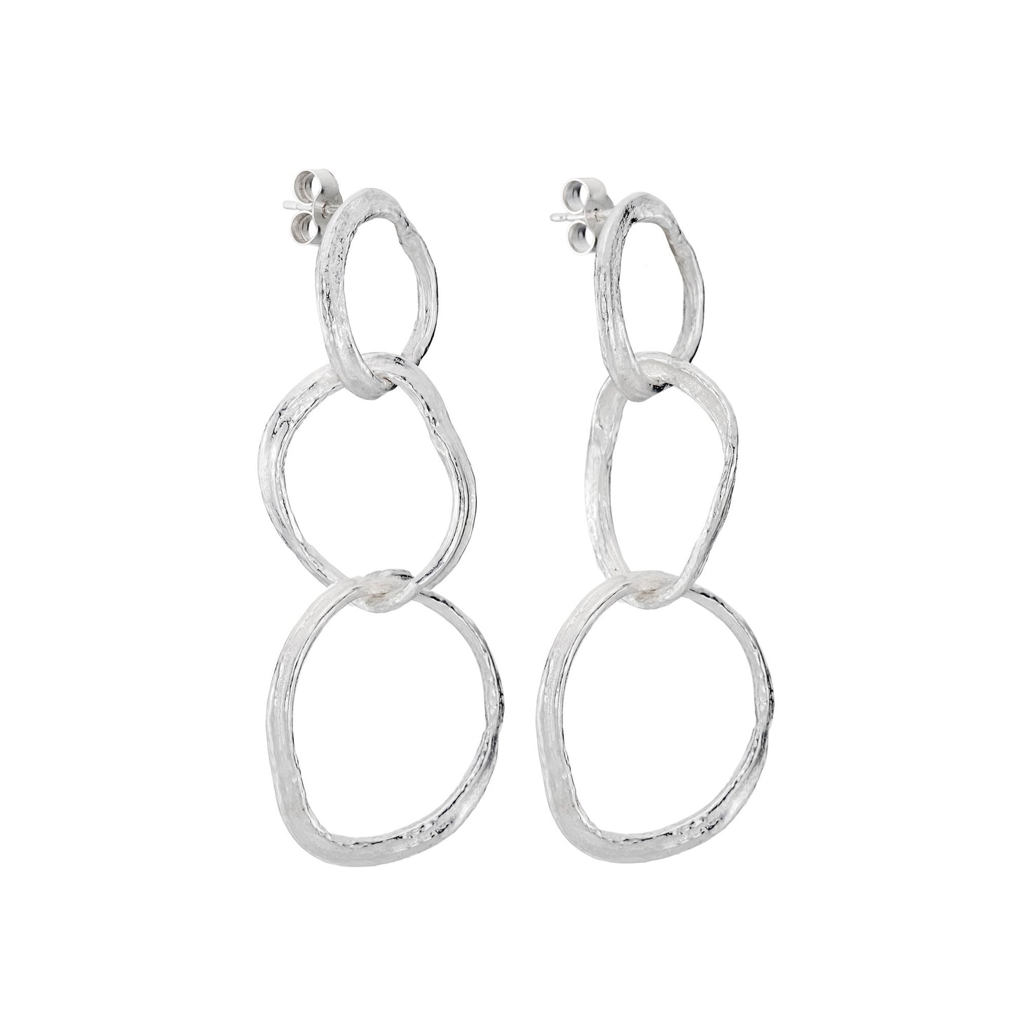 Corkscrew drop earrings - silver