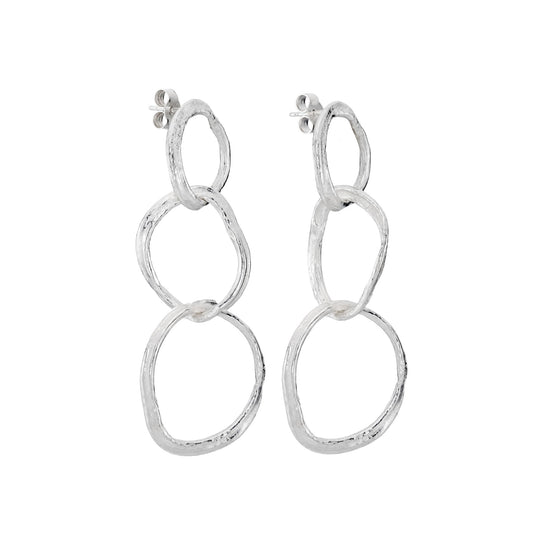 Corkscrew drop earrings - silver