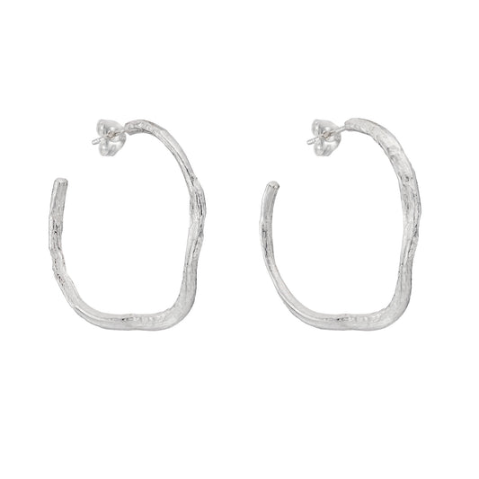 Corkscrew hoops - silver
