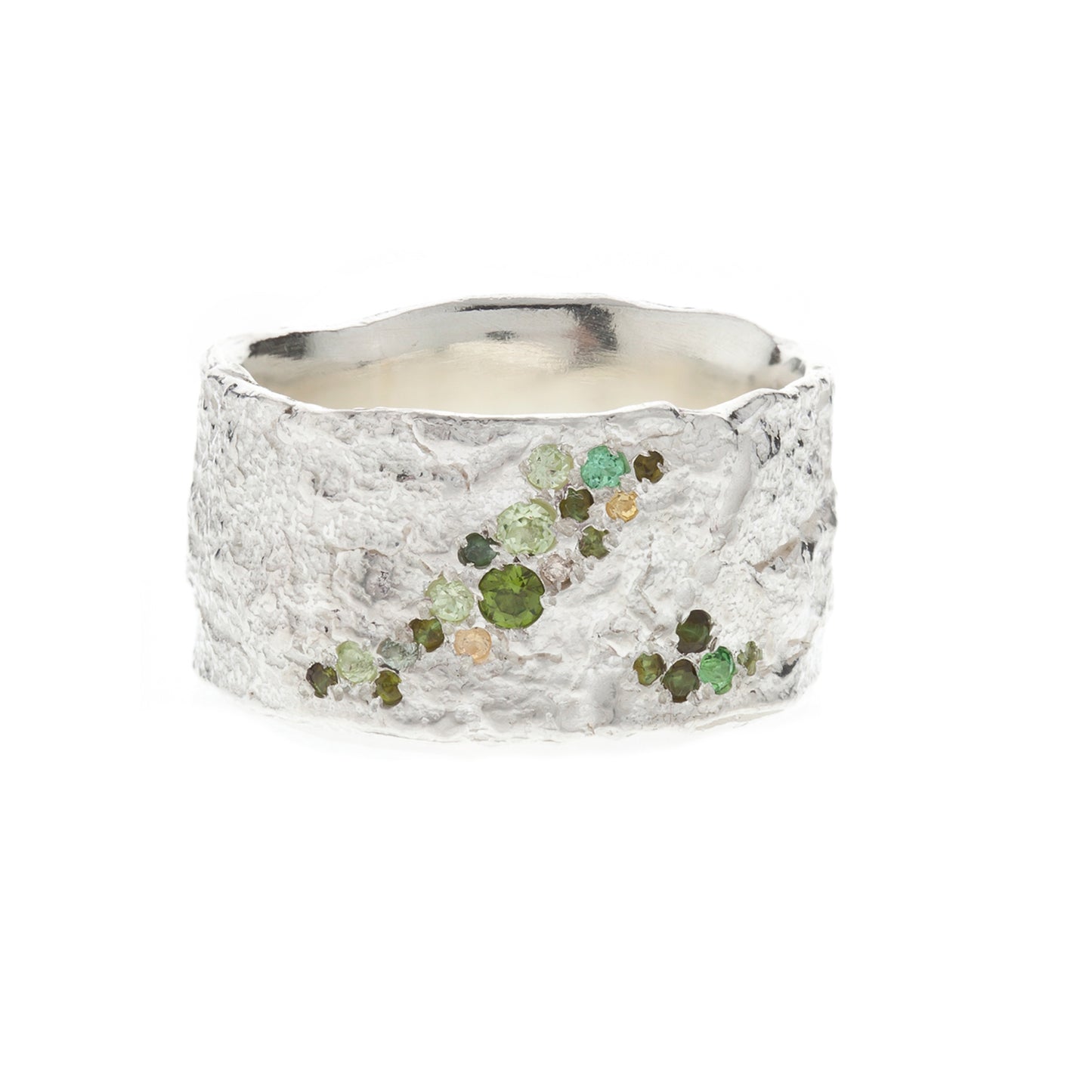 Beech  - Silver, tourmaline, sapphire, peridot and diamond