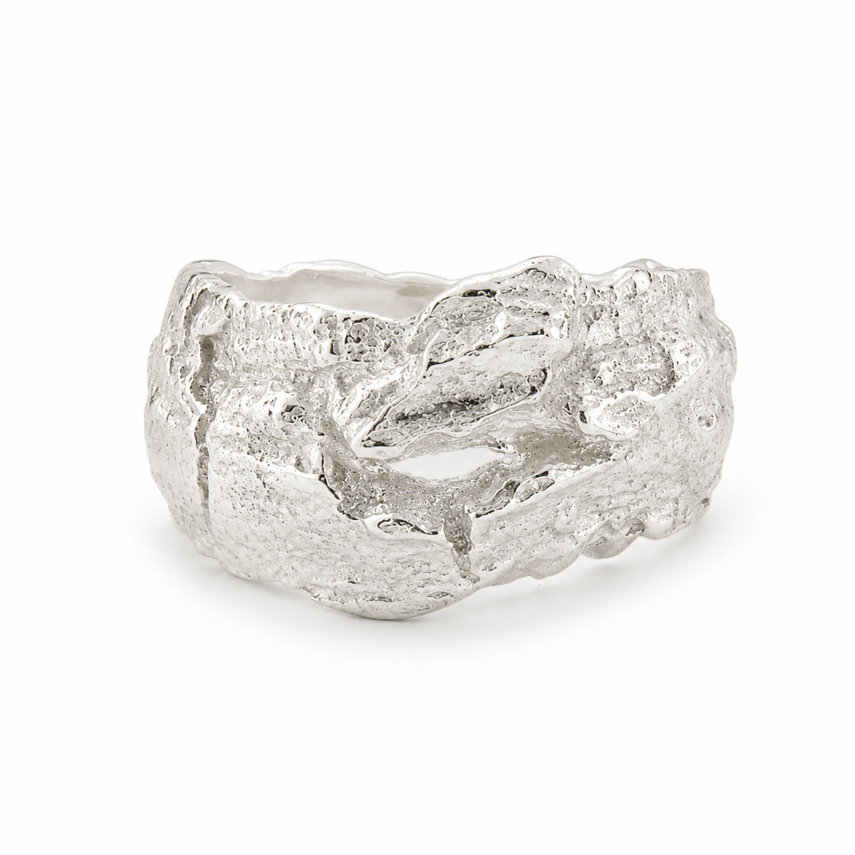 Chunky Oak ring - silver