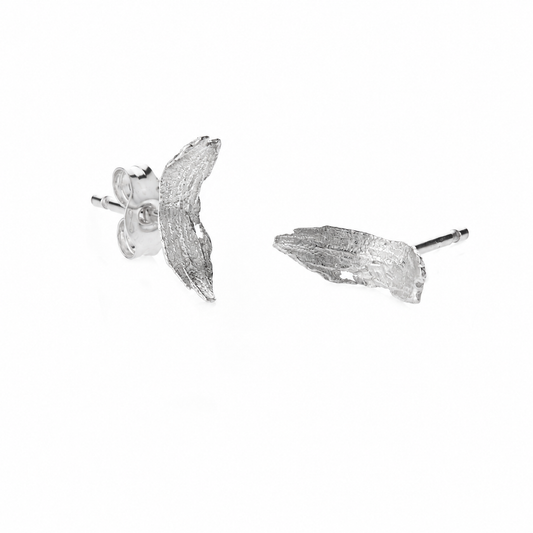 English Oak flake studs - silver