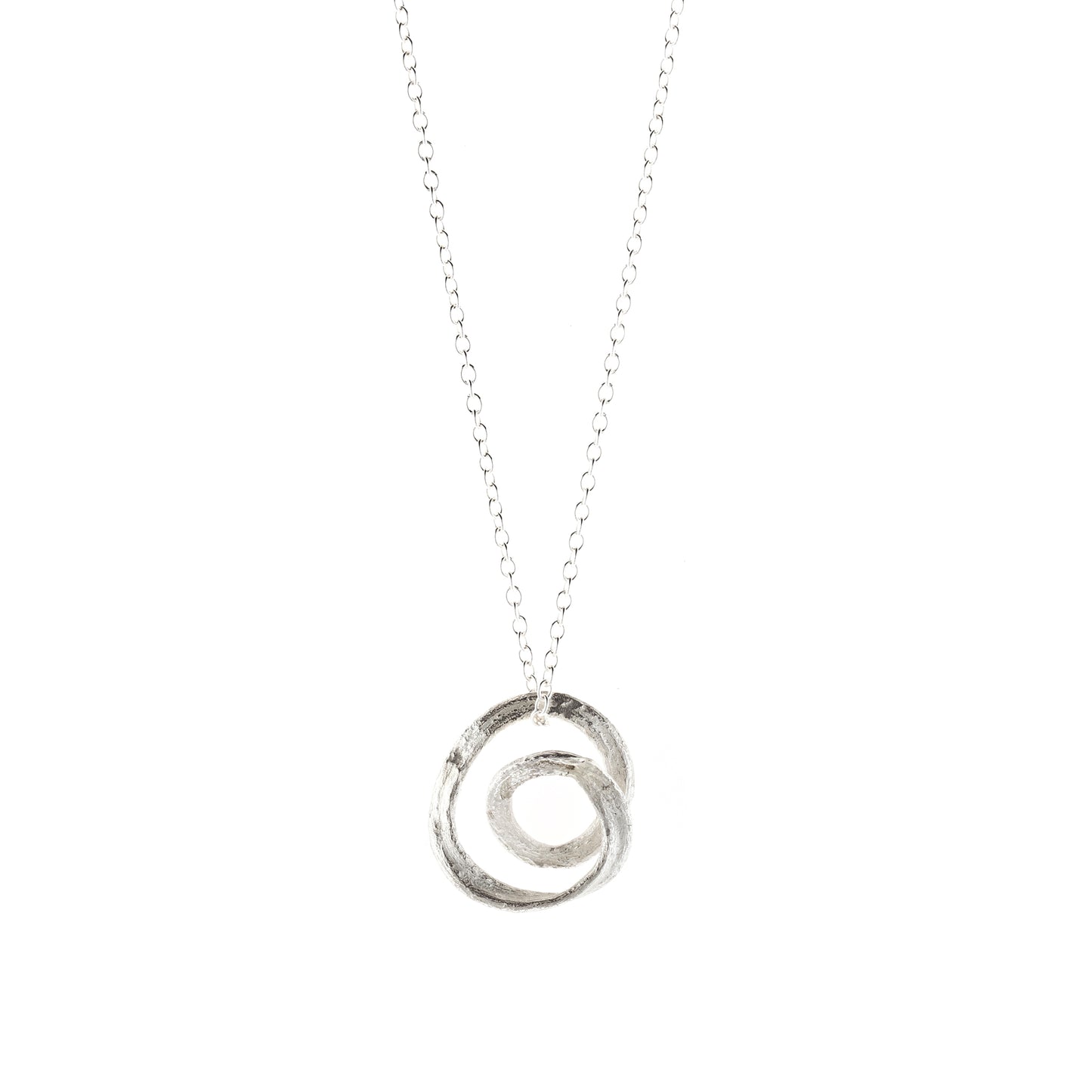 Corkscrew Swirl Necklace - silver