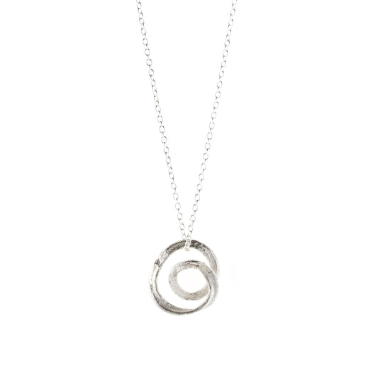 Corkscrew Swirl Necklace - silver