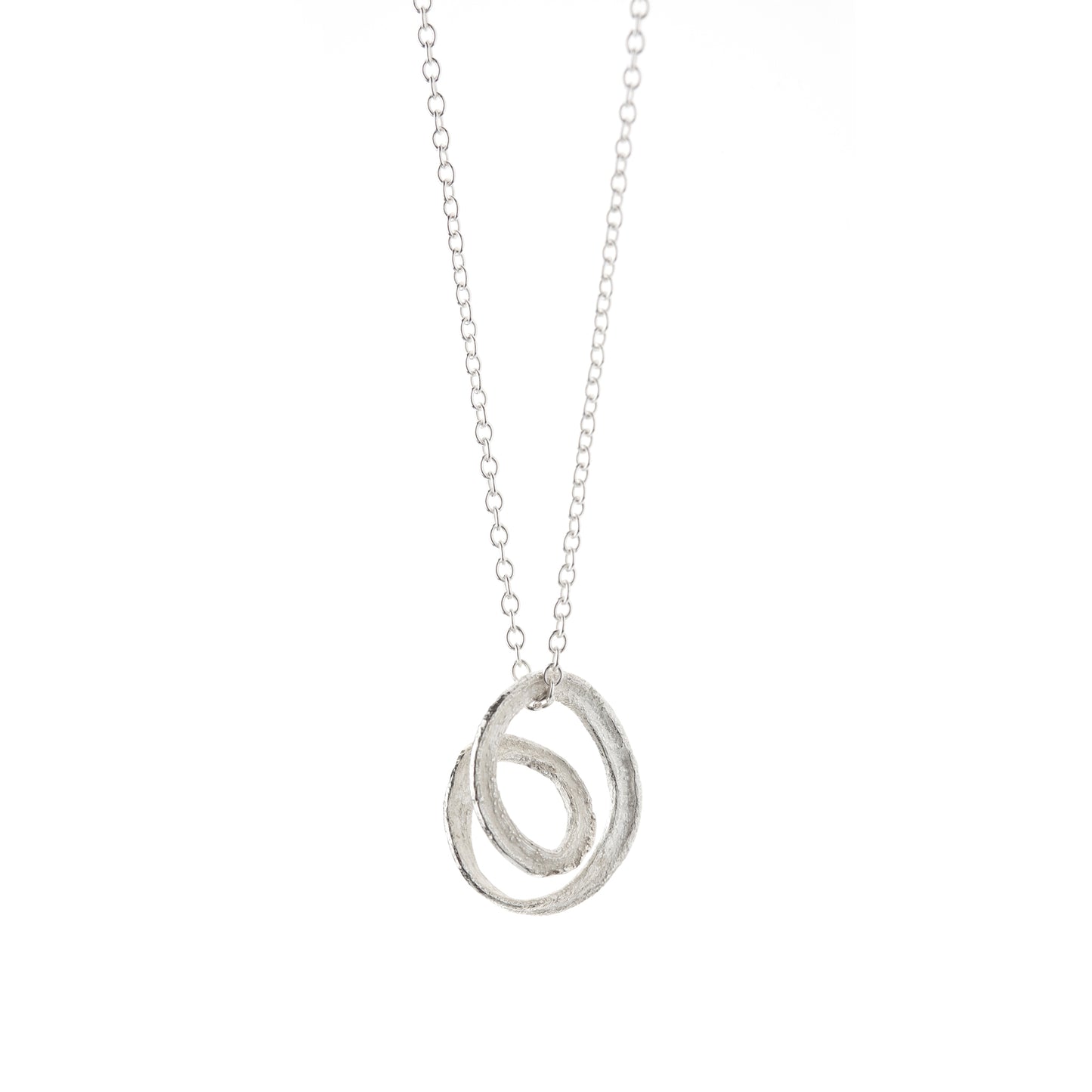 Corkscrew Swirl Necklace - silver