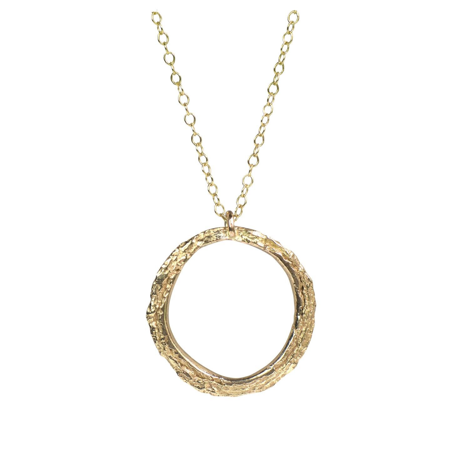 9ct Gold Skinny London Plane Oval Necklace