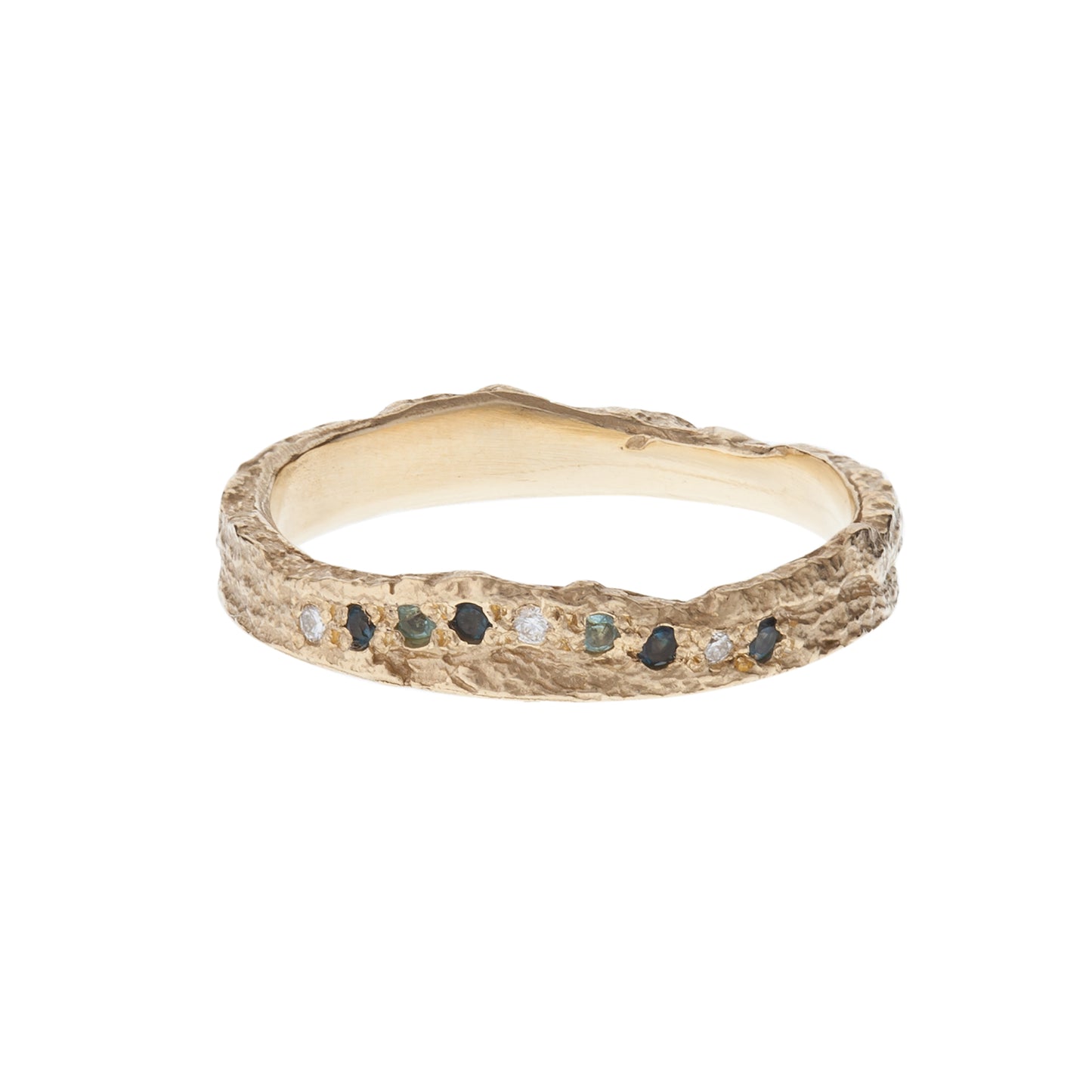 Skinny London Plane halo ring - 9ct gold and tourmaline