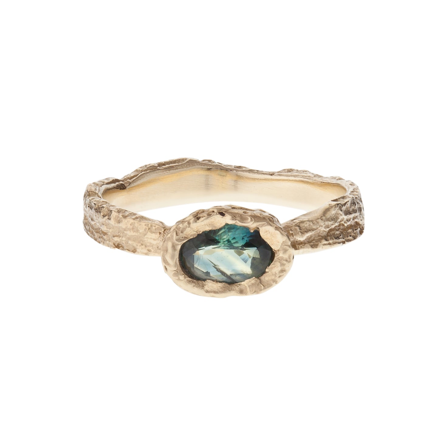 London Plane ring - 9ct gold and Montana sapphire