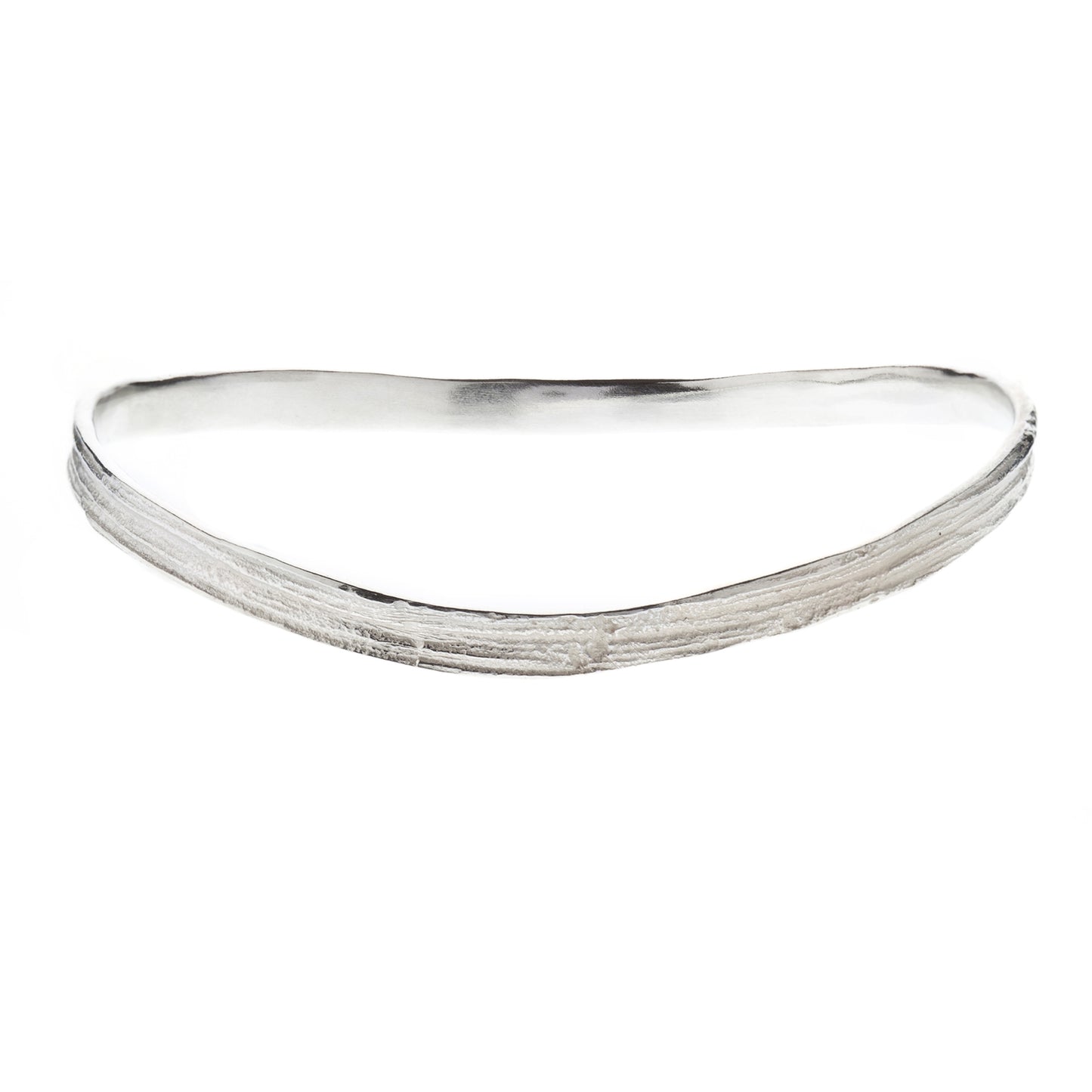 Inside oak bangle - silver