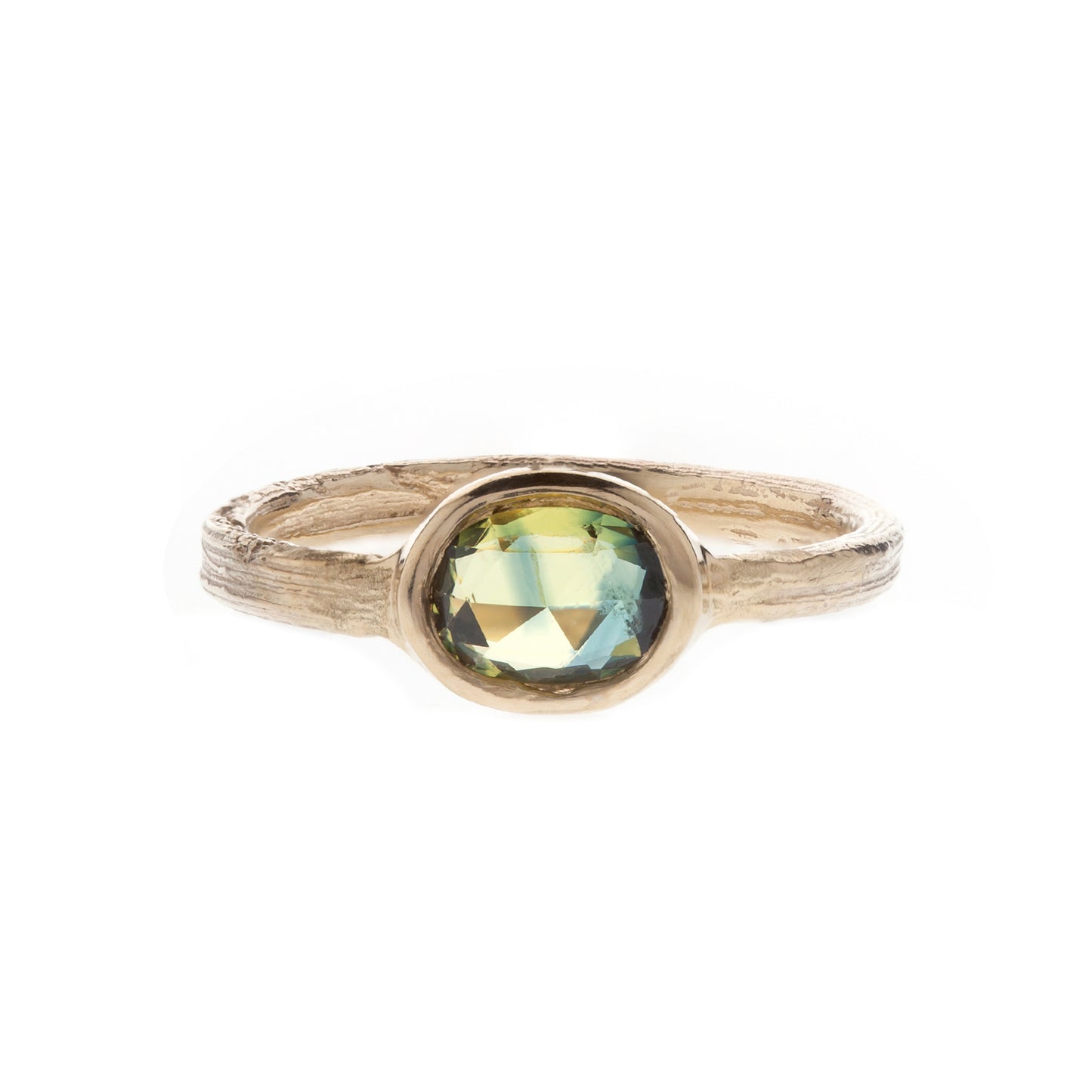 Corkscrew ring - 9ct gold and Montana sapphire